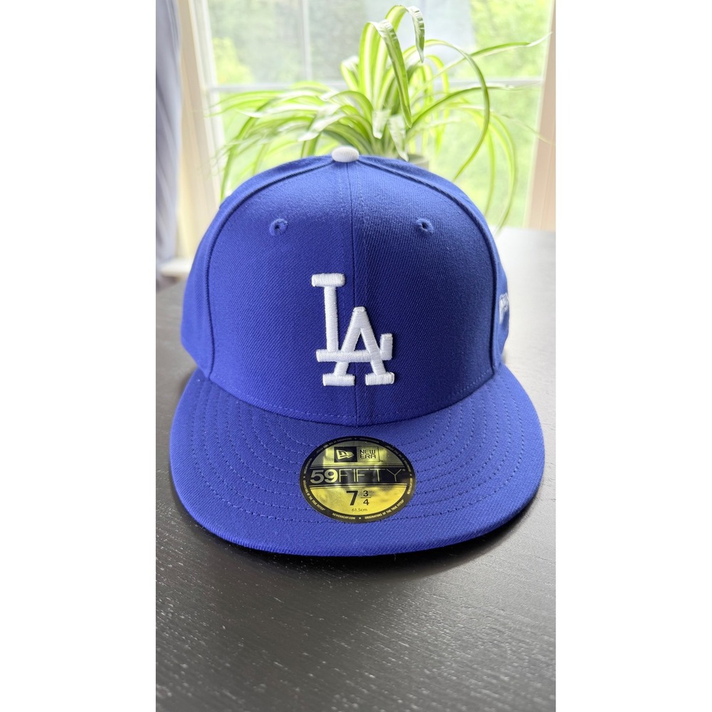 New Era 59FIFTY Los Angeles Dodgers Fitted Hat Blue 7 3/4 MLB Authentic Cap